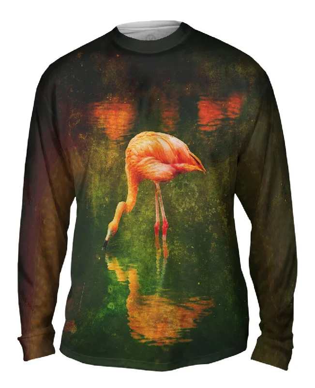 Relaxed Button-Up Long Sleeve-Stain Lake Flamingo