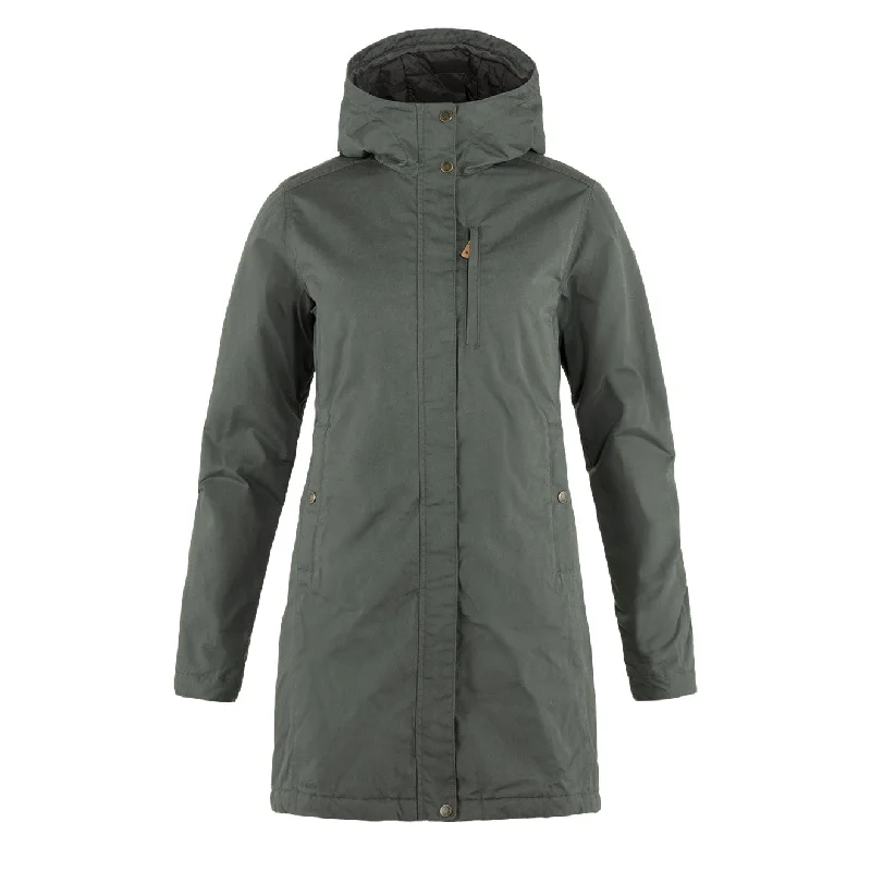 Warm Jacket-Fjallraven Womens Kiruna Padded Parka Basalt