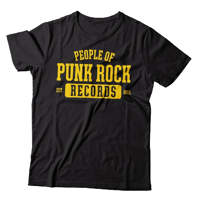 Eco-Friendly Graphic T-Shirt-POPR Records - "College Logo" (Black) (T-Shirt)