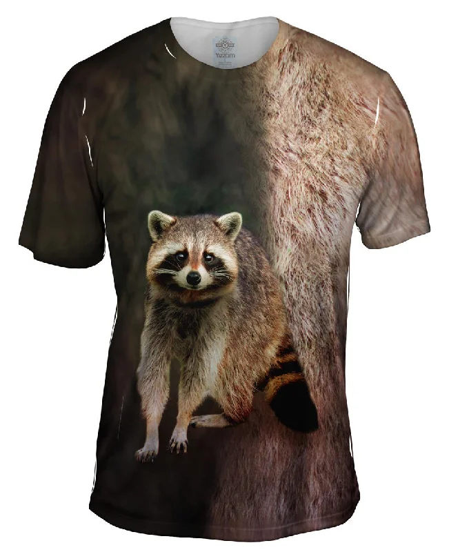 Cotton T-Shirt-Raccoon Half Skin