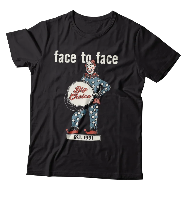 Boxy T-Shirt-FACE TO FACE - "Big Choice / Clown" (Black)