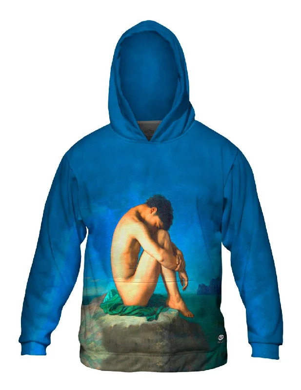 Casual Layer Hoodie-Jean-Hippolyte Flandrin - "Jeune homme nu assis sur le bord de la mer" (1836)