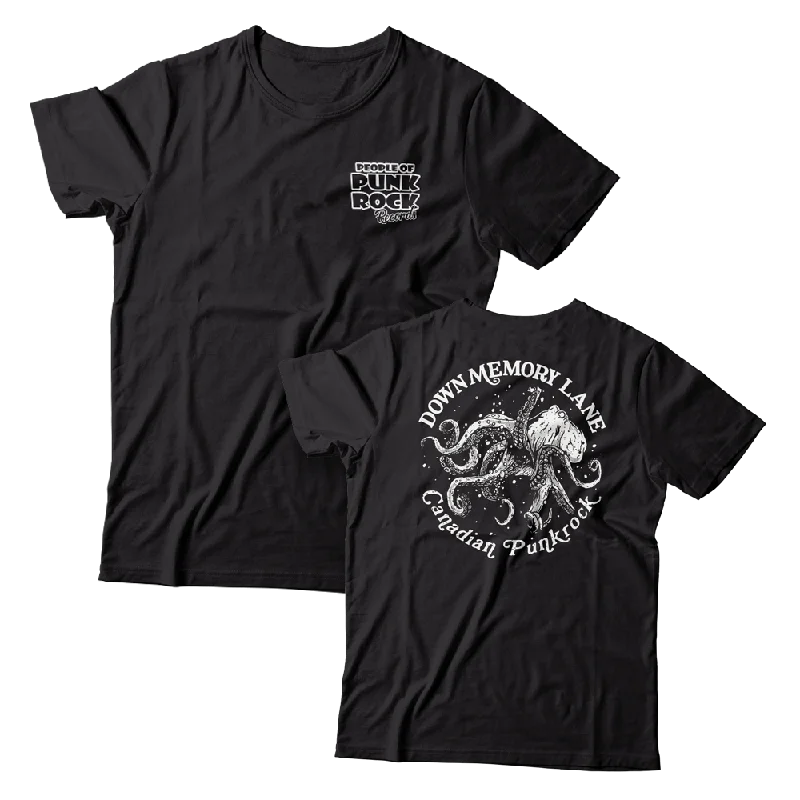 Seasonal T-Shirt-DOWN MEMORY LANE - "Canadian Punk Rock / POPR Records" (Black) (T-Shirt)