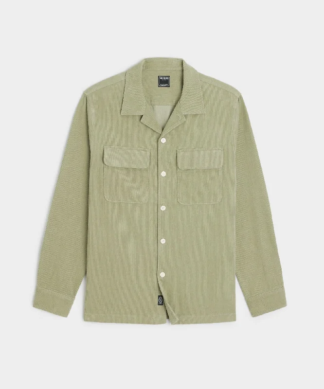 Full Print T-Shirt-Corduroy Two-Pocket Field Shirt in Light Sage