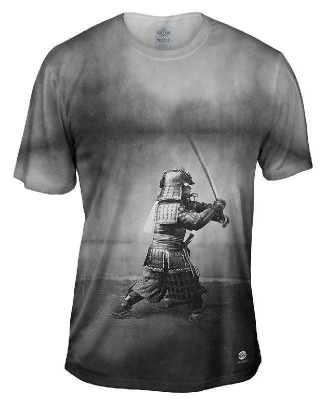 Plain T-Shirt-Japanese Samurai With Sword