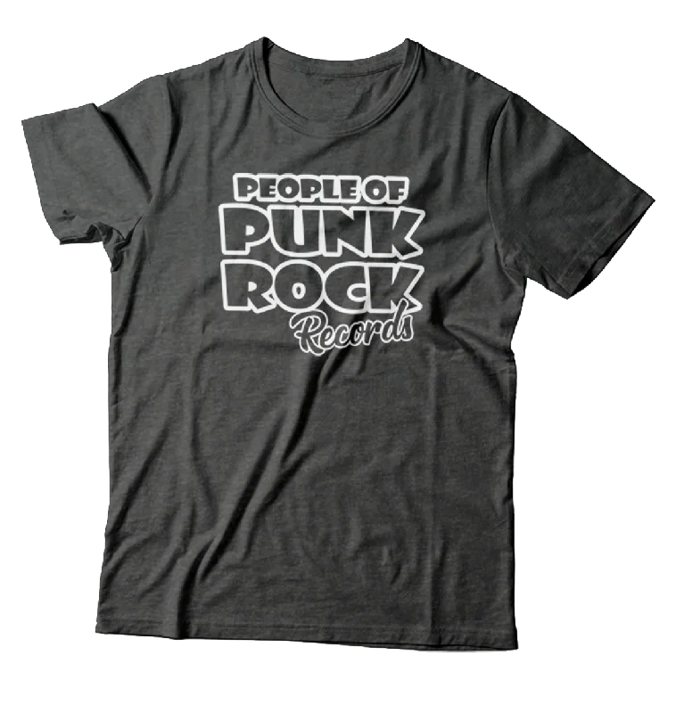 Casual Style T-Shirt-POPR Records - "Front Big Logo" (Heather Dark Grey) (T-Shirt)