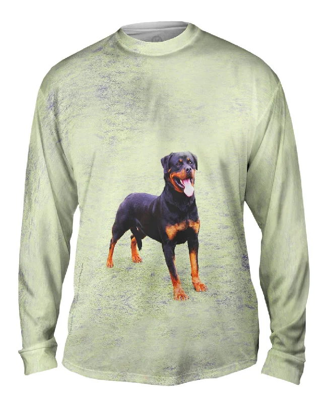 Fitted Long Sleeve-Sweet Park Rottweiler