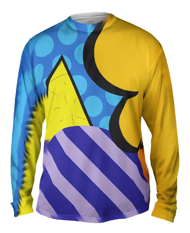 Sporty Long Sleeve-Circles on Yellow and Blue