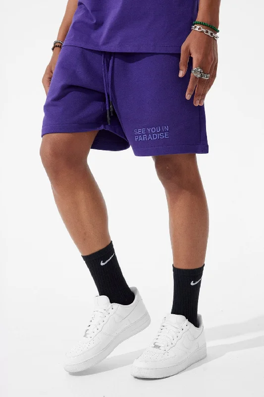 Lounge Shorts-Retro - Paradise Tonal Shorts (Purple)