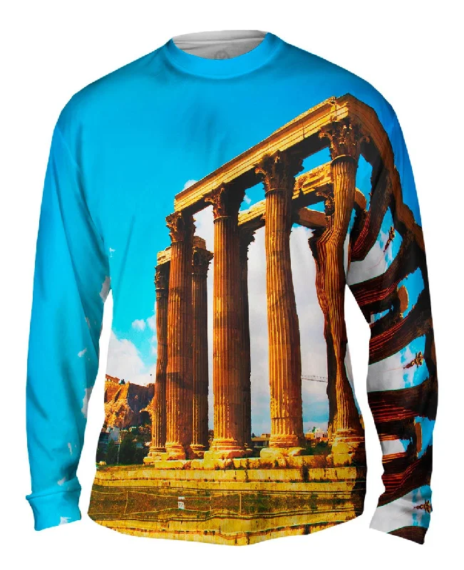 Comfortable Long Sleeve Top-Temple Of Olympian - Zeus