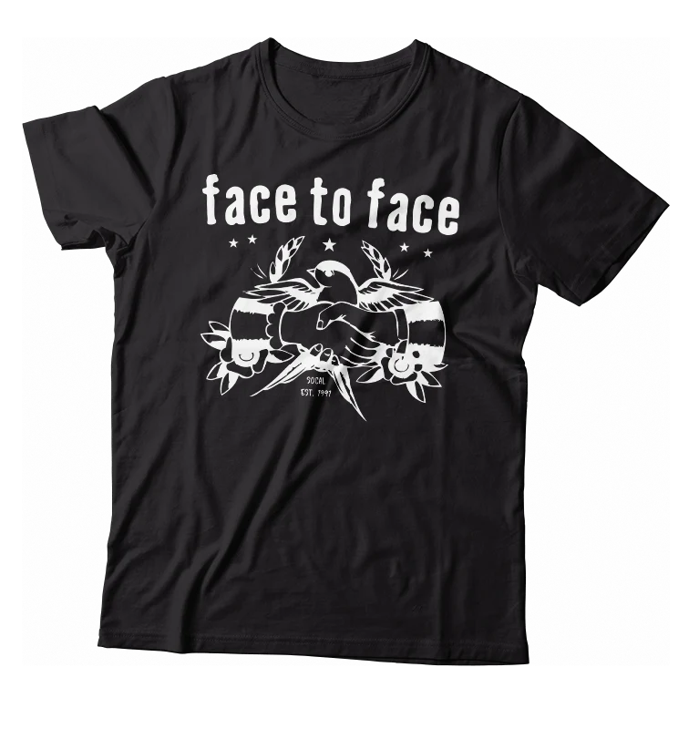 Relaxed Fit T-Shirt-FACE TO FACE - "Sparrow" (Black) (T-Shirt)