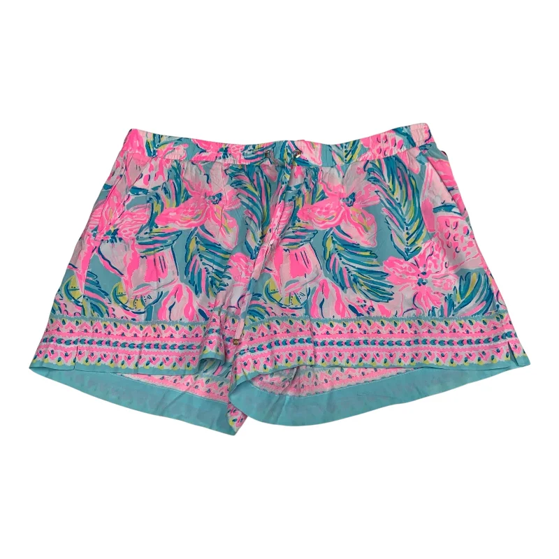 Hiking Shorts-Shorts Designer By Lilly Pulitzer In Blue & Pink, Size: L