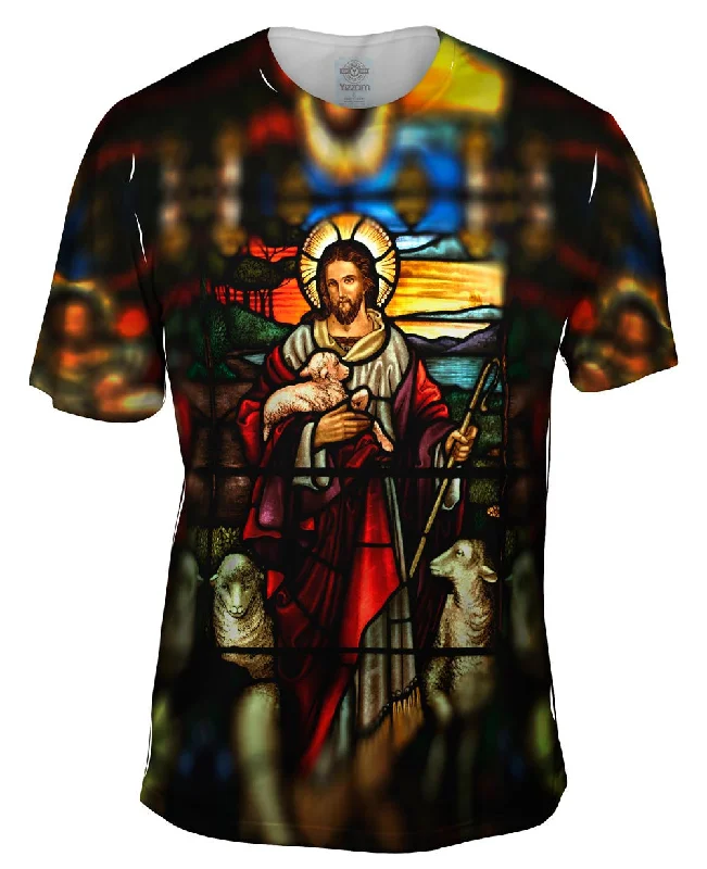 Relaxed Style T-Shirt-"St Johns Ashfield Stained Glass Good Shepherd"