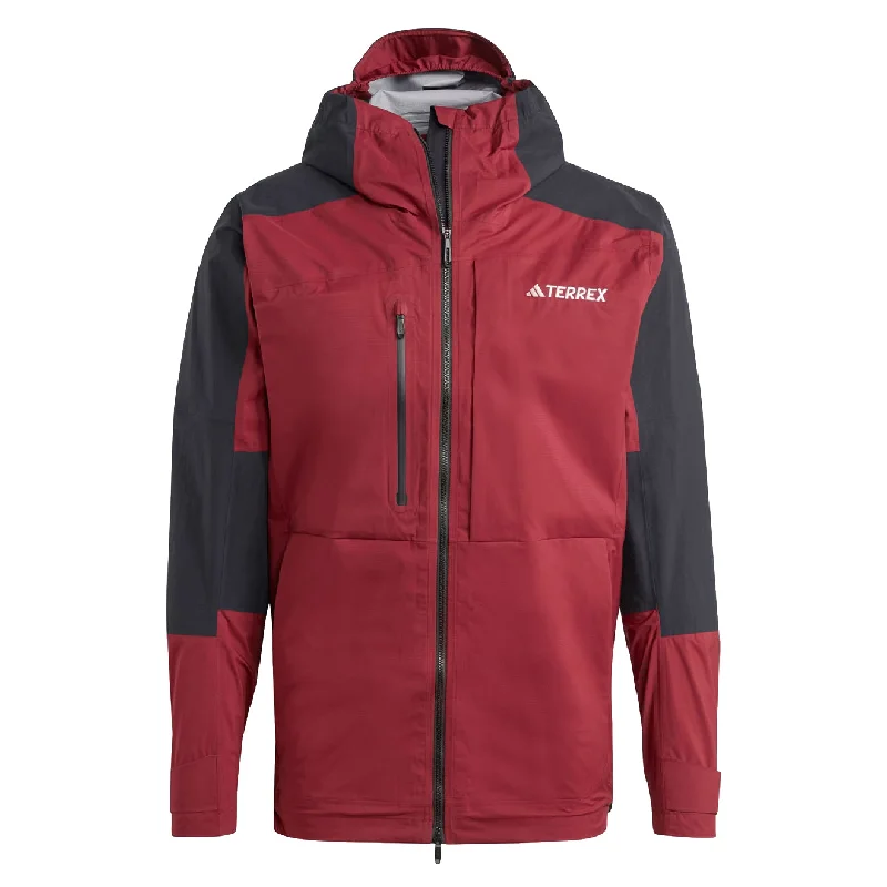 Warm Casual Jacket-Adidas Terrex Xploric Rain Hiking Jacket Shadow Red / Black