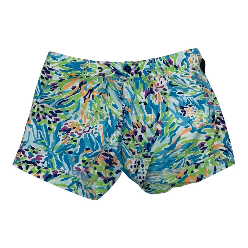 Fitted Shorts-Shorts Designer By Lilly Pulitzer In Blue & Green, Size: 10