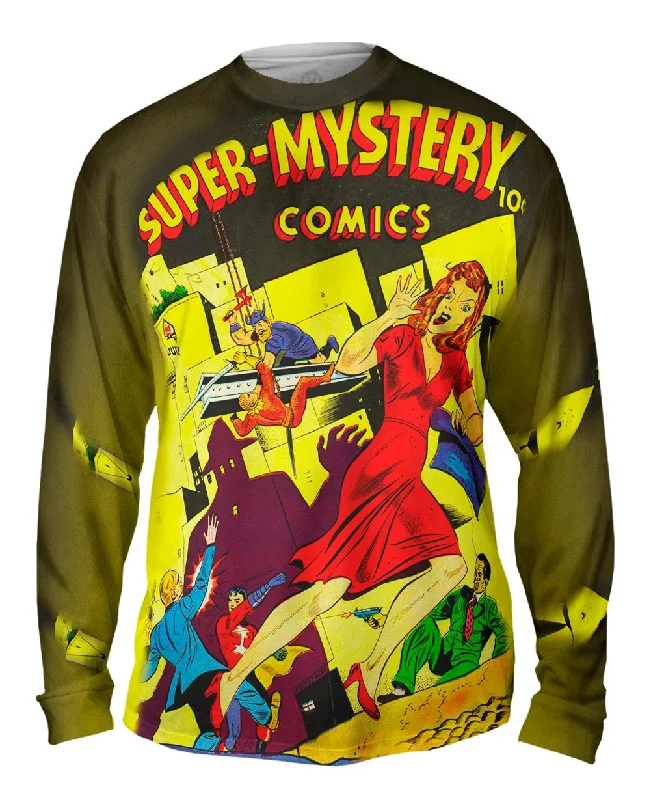 Stylish Long Sleeve-Super Mystery Comic Retro