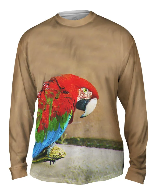 Fashionable Long Sleeve Top-Sassy Red Parrot