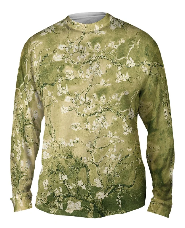 Soft Cotton Long Sleeve-Pop Art - "Van Gogh Blossoming Tan" (1890)