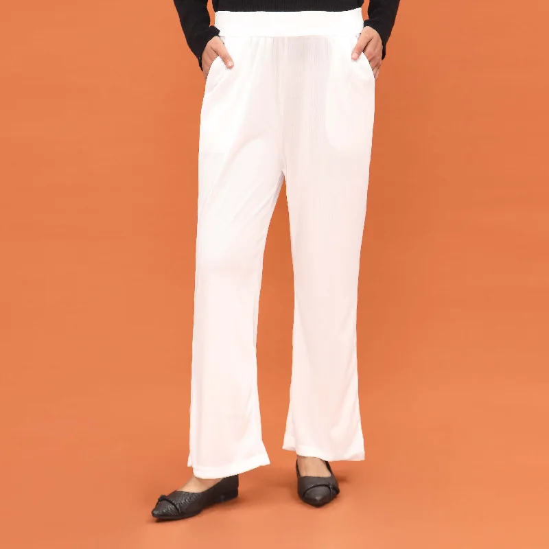 Flat-Front Pants-White Western Pant PL4011