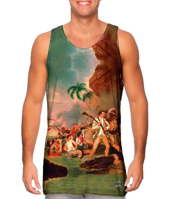 Sleeveless Workout Shirt-George Carter - "Death of Captain James Cook" (1783)