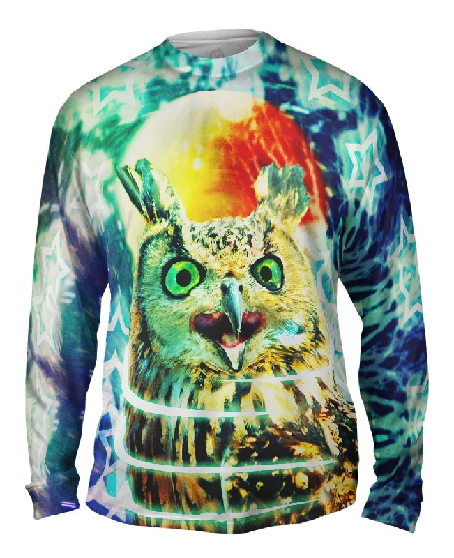 Layered Long Sleeve Top-Scream Owl