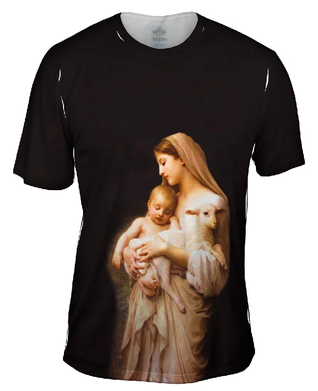 Sportswear T-Shirt-"Virgin Mary Jesus and a lamb"