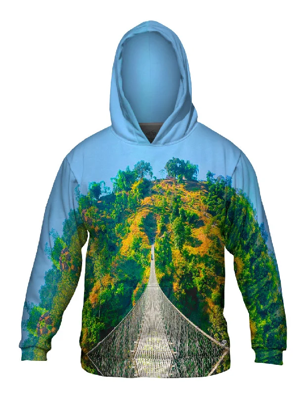 Casual Pullover Hoodie-Indiana Rope Bridge