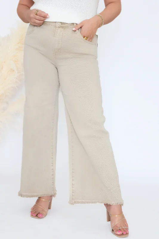 Casual Slim Fit Pants-Camp High Rise Crop Flares (FINAL SALE)