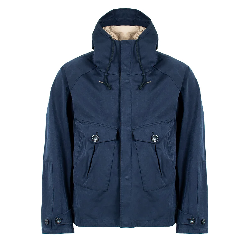 Full-Zip Jacket-Ten C Hooded 2 Pocket Tempest Jacket Navy