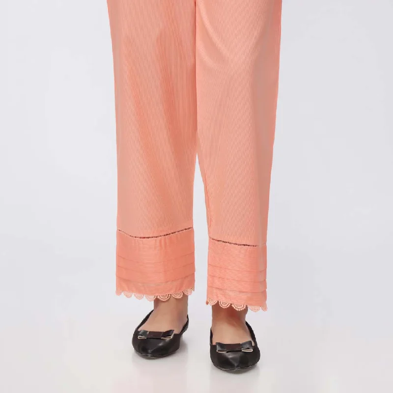 Printed Jogger Pants-Peach Stripe Broshia Straight Fit Trouser PW3623