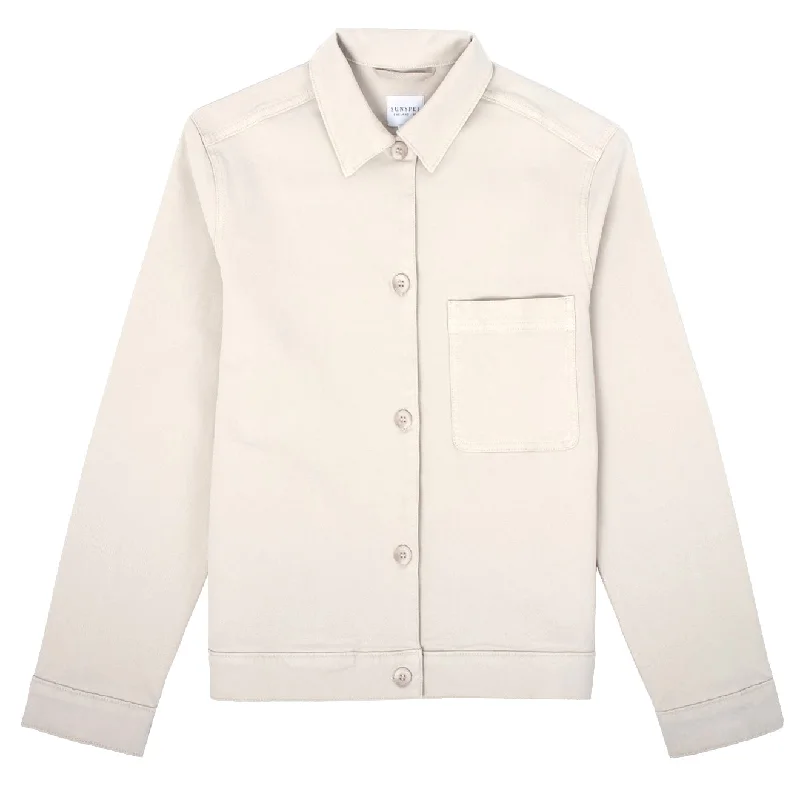 Reversible Jacket-Sunspel Womens Chore Jacket Chalk