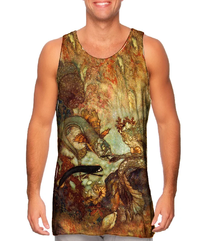 Athletic Sleeveless Shirt-Frederic Leighton - "Mermaid Feeding Fish"