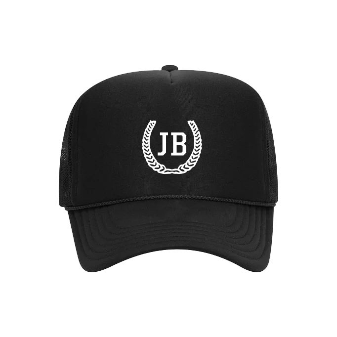 Customizable Hat-JB LAUREL CAP - BLACK+WHITE