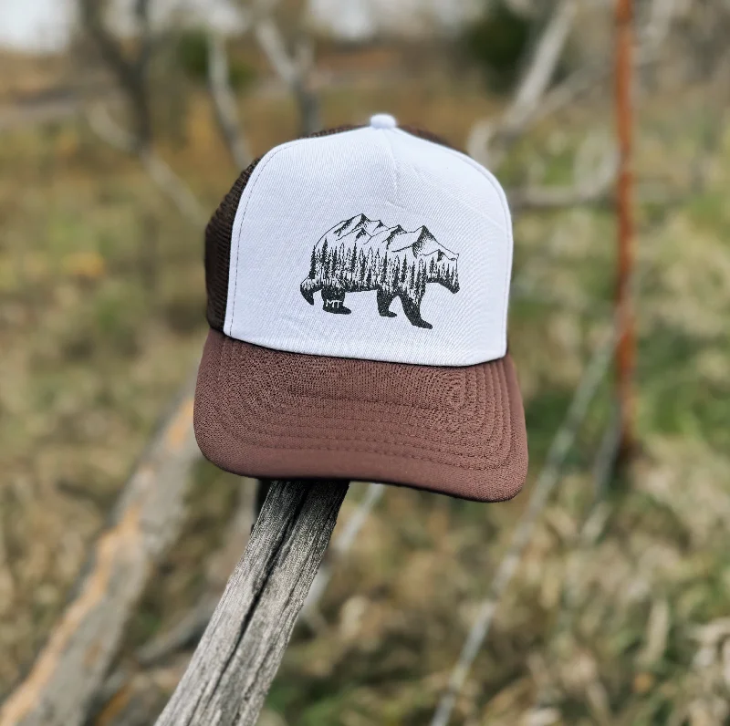 Breathable Sun Hat-Montana Bear Foam Trucker Hat