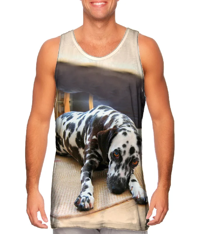 Workout Sleeveless Top-Fretful Dalmation