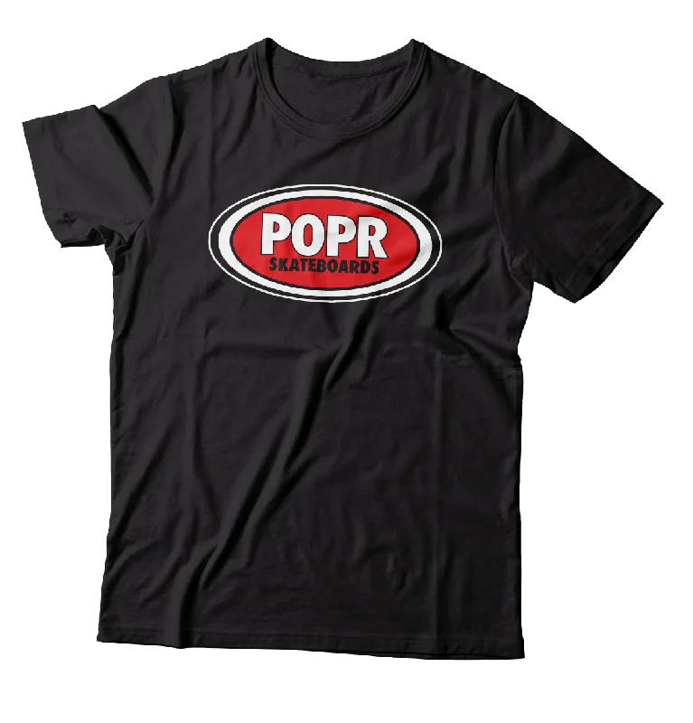 Casual Crew T-Shirt-POPR Records - "Real Skateboards" (Black) (T-Shirt)