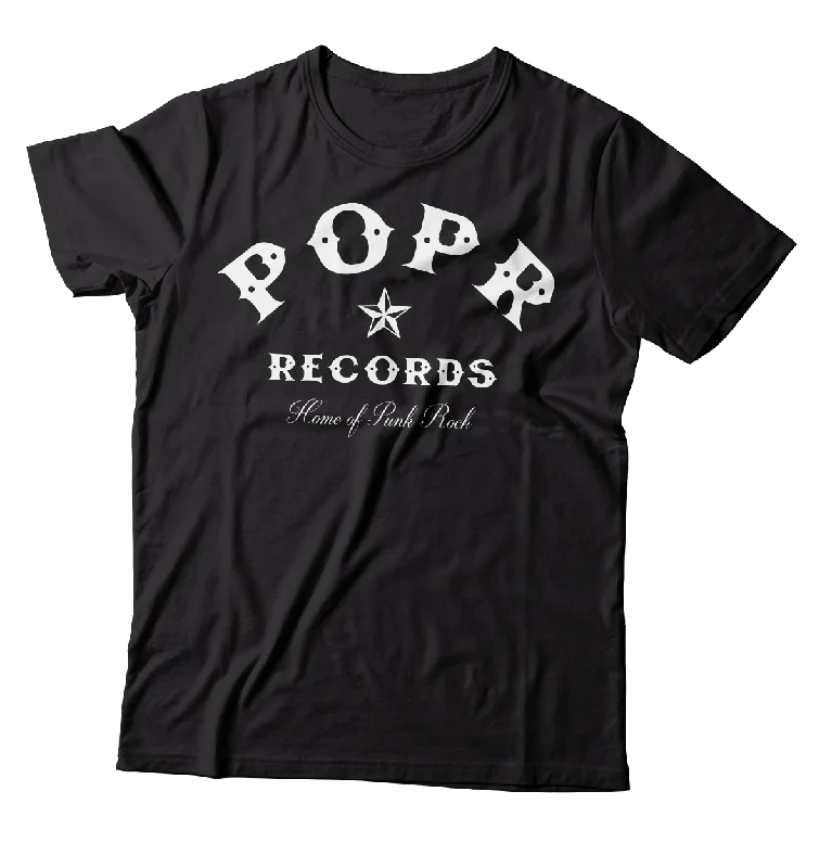 Soft Touch T-Shirt-POPR Records - "Home of Punk Rock" (Black) (T-Shirt)