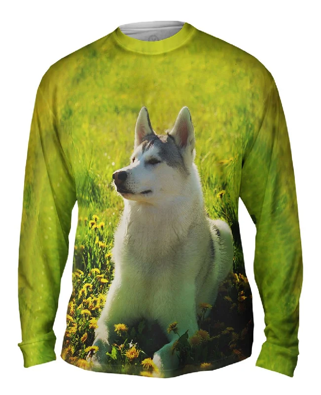 Long Sleeve with Pockets-Siberian Husky Fields