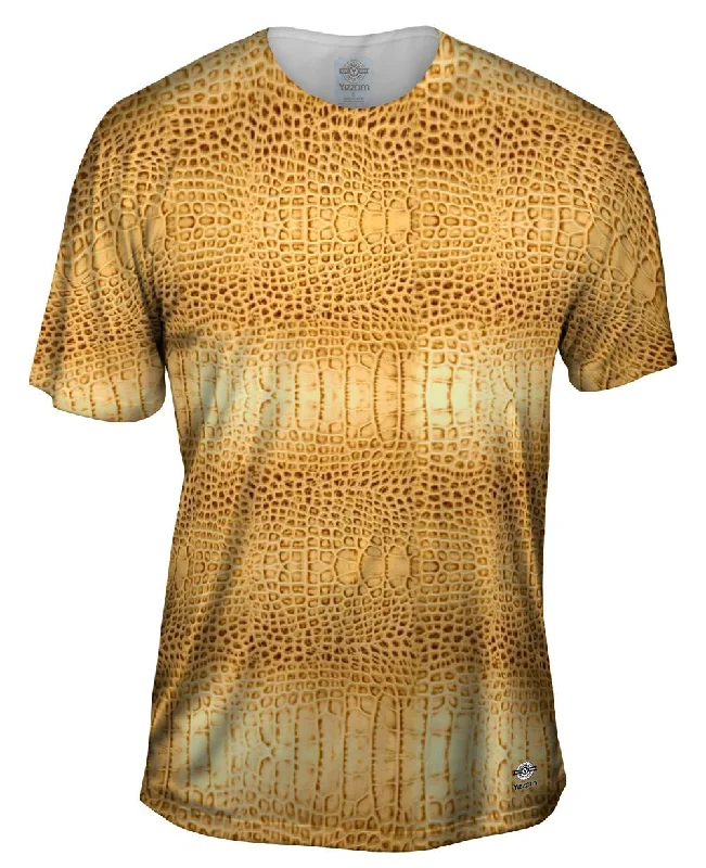 Lightweight T-Shirt-Golden Snake Skin Pattern