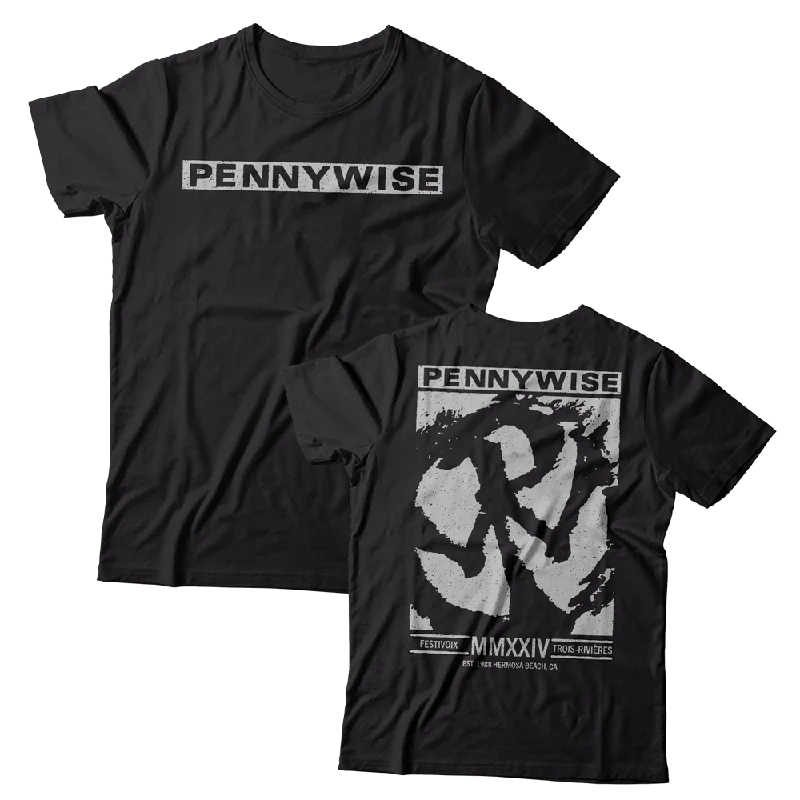 Soft T-Shirt-PENNYWISE - "OG Logo / Festivoix 2024" (Black) (T-Shirt)