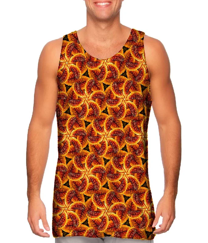 Oversized Tank Top-Fall Foliage Pattern