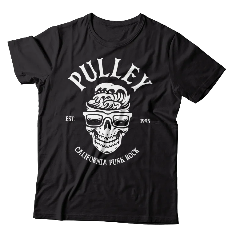 Oversized Graphic T-Shirt-PULLEY - "California" (Black) (T-Shirt)