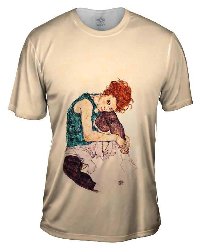 Minimalist T-Shirt-Egon Schiele - "Seated Woman with Bent Knee" (1917)