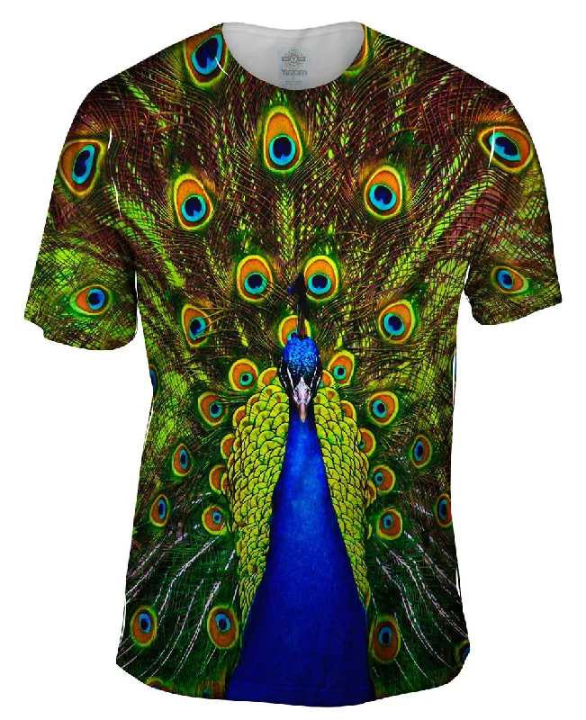 V-Neck T-Shirt-Peacock