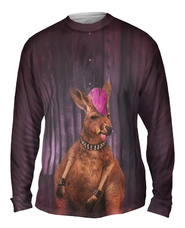 Premium Long Sleeve Shirt-Punk Rock Kangaroo