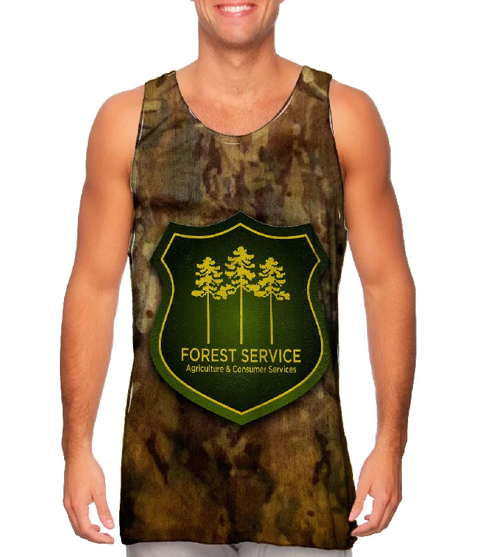 Sporty Sleeveless Shirt-Forest Service Brown Camo