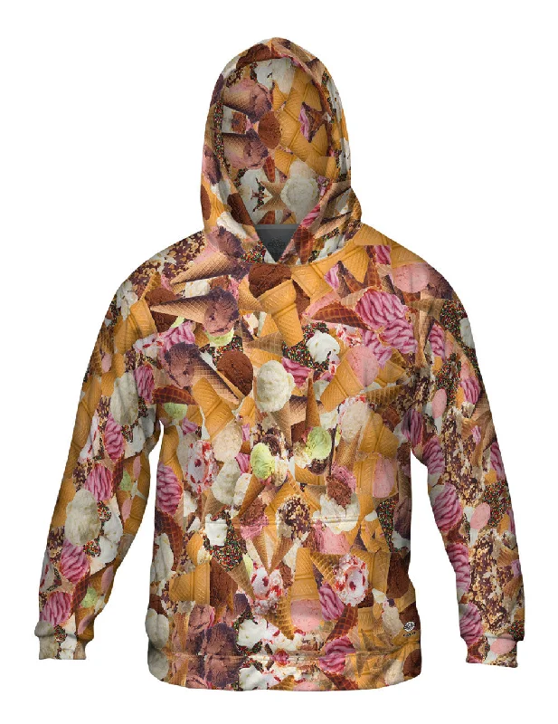 Graphic Print Hoodie-Ice Cream Cone Boogy Jumbo