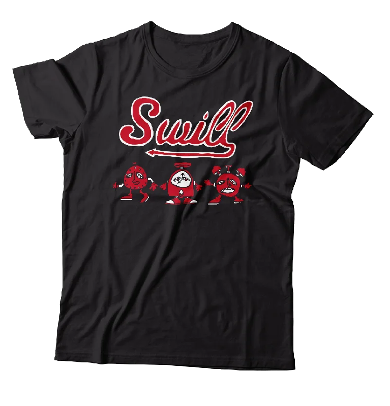 Eco-Friendly Graphic T-Shirt-SWILL - "Clocks" (Black) (T-Shirt)