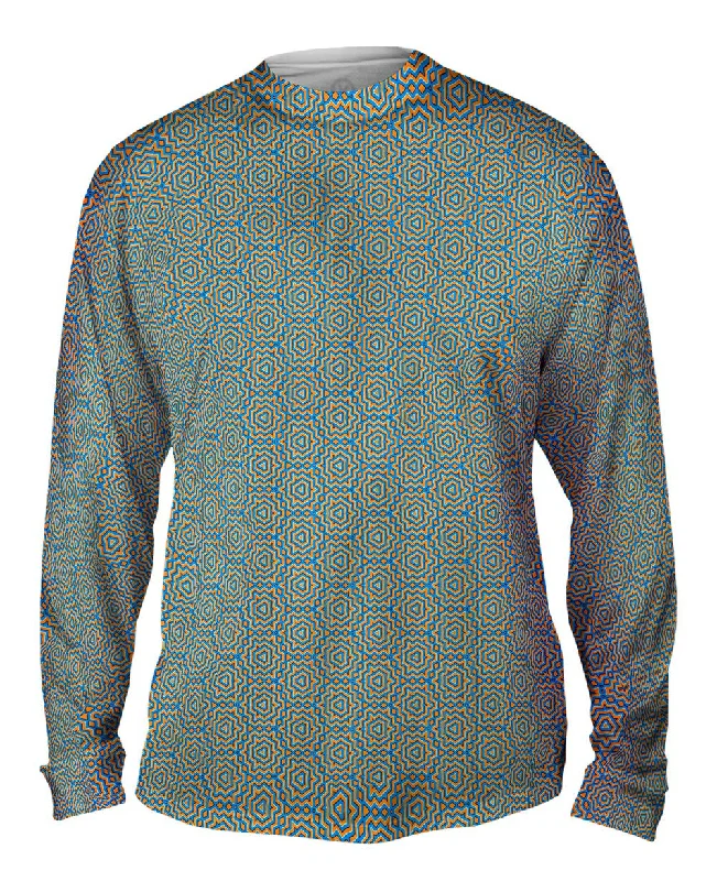 Premium Button-Up Long Sleeve-Optical Illusion Jazz Swirl