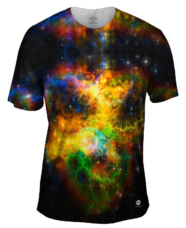 Multicolor T-Shirt-Space Galaxy Ribbon